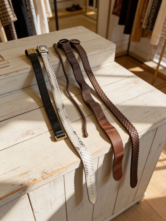 Accessories - Men's Leather Belts - Brown and Black Braided and Smooth Styles